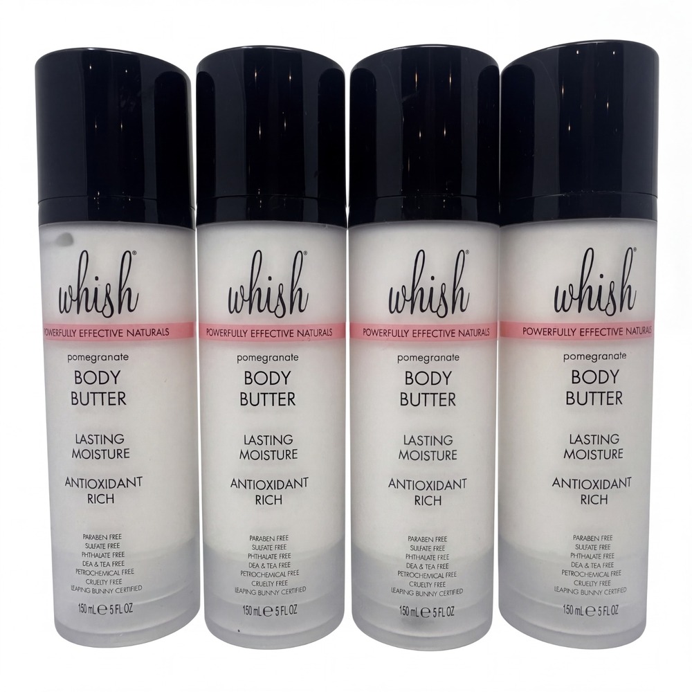 4 Pack Whish Pomegranate Body Butter Lasting Moisture Antioxidant Rich 5 fl oz